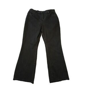 NYDJ Jean Womens 16 Black Bootcut Mid Rise Stretch Denim Made in USA‎